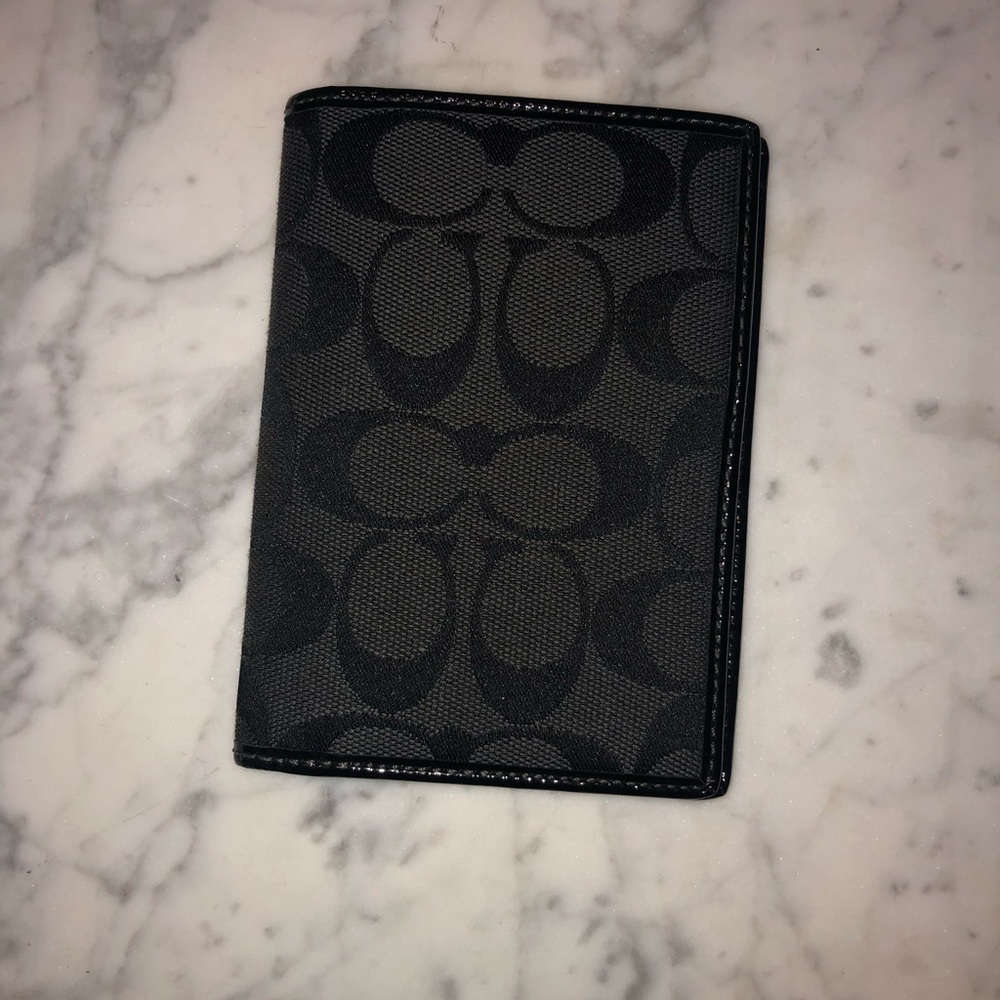 Black coach passport holder